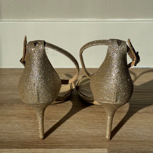 Sam Edelman Patti Gold Glitter Stiletto Heel Sandals Size 9 - Picture 4 of 5